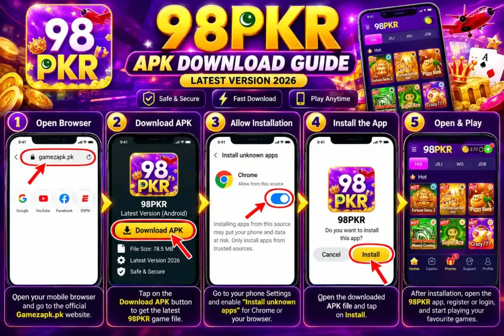 98PKR Game APK Download