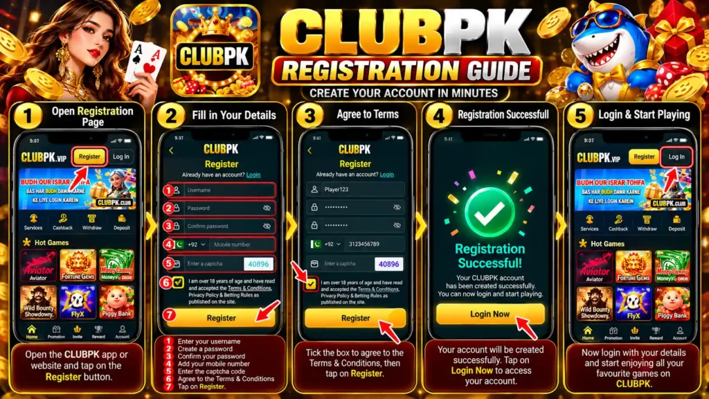 CLUBPK Game Registration Guide
