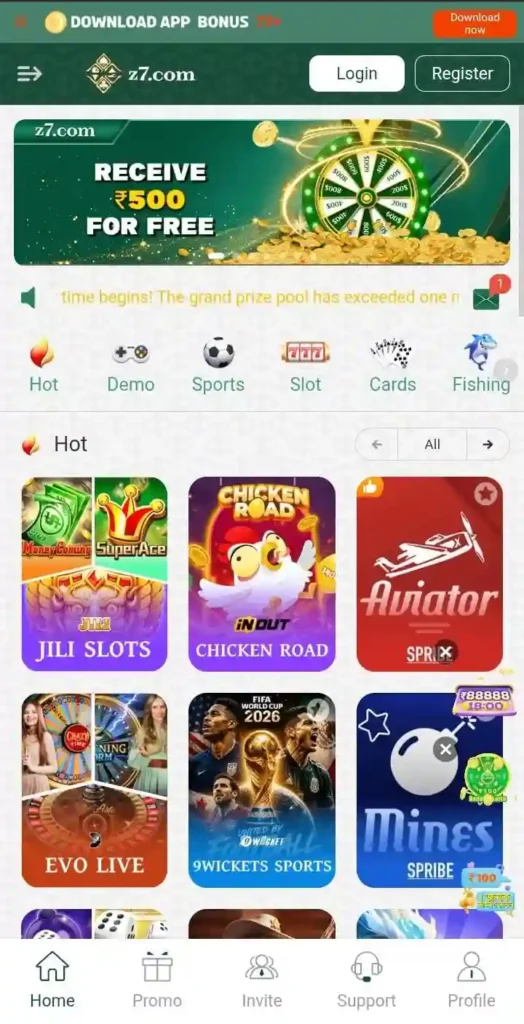 Dashboard of Z7 Game