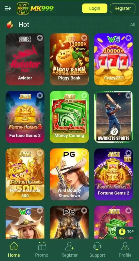 Games Available in MK999 Game