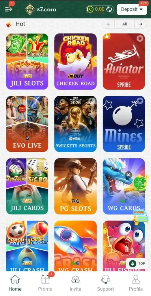 Games Available in Z7 Game