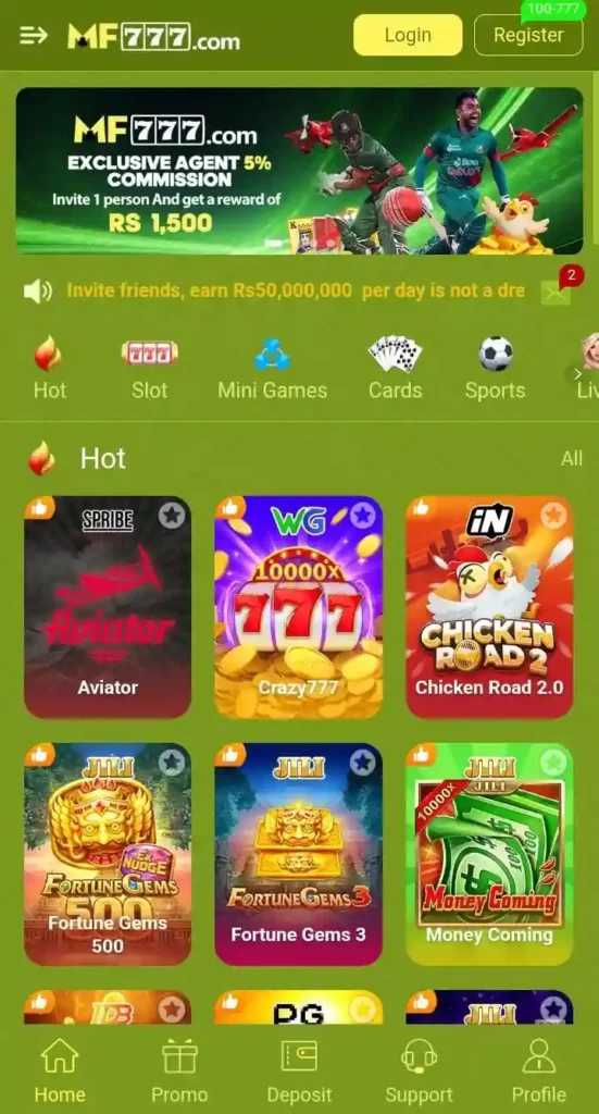 MF777 Game Home Page