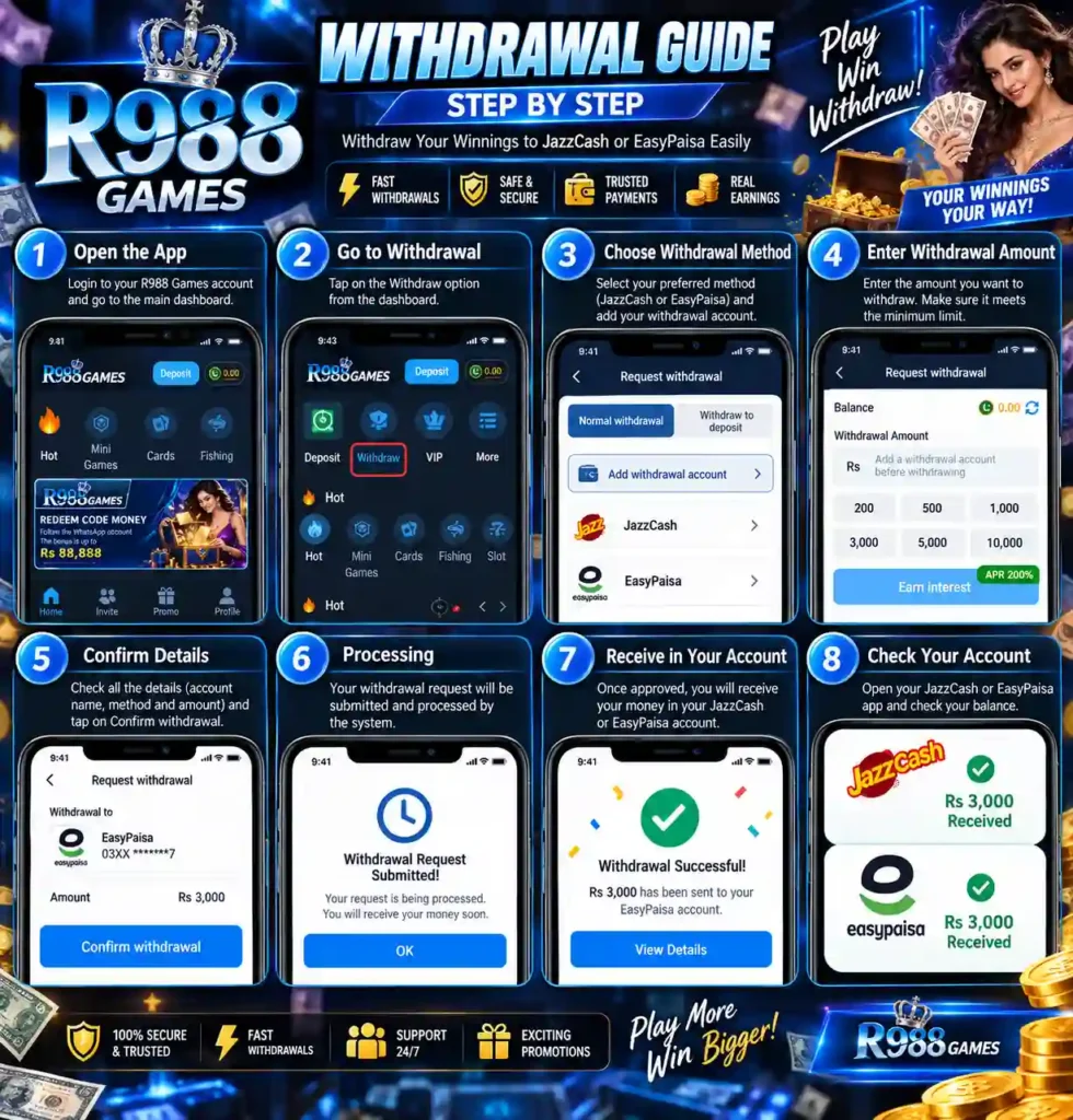 R988 Game withdrawal process