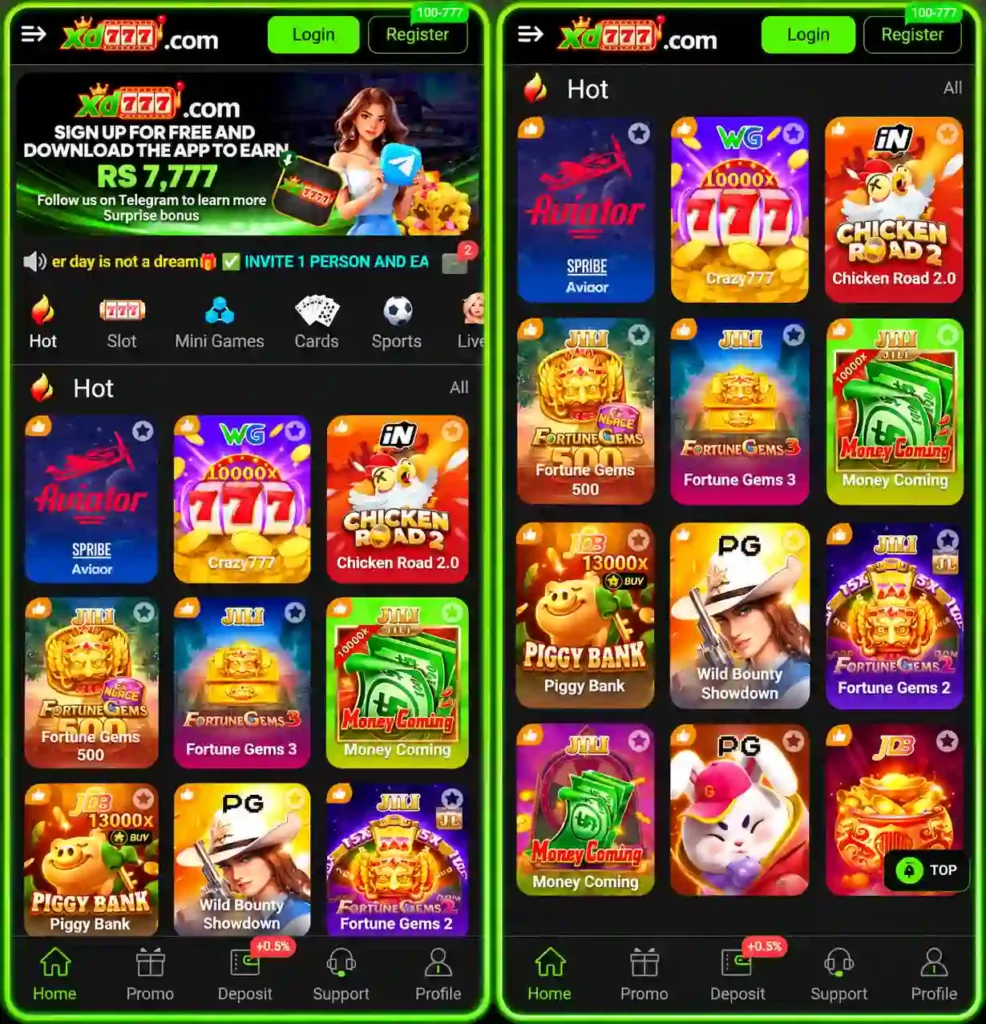 XD777 APK Available Games